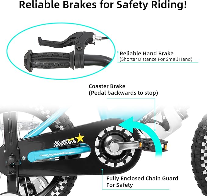 JOYSTAR Little Daisy Kids Bike for Girls Boys Ages 2-7 Years, 12 14 16 Inch Girls Bikes with Doll Bike Seat & Streamers, Boys Bike with Flag & Number Plate, Multiple Colors