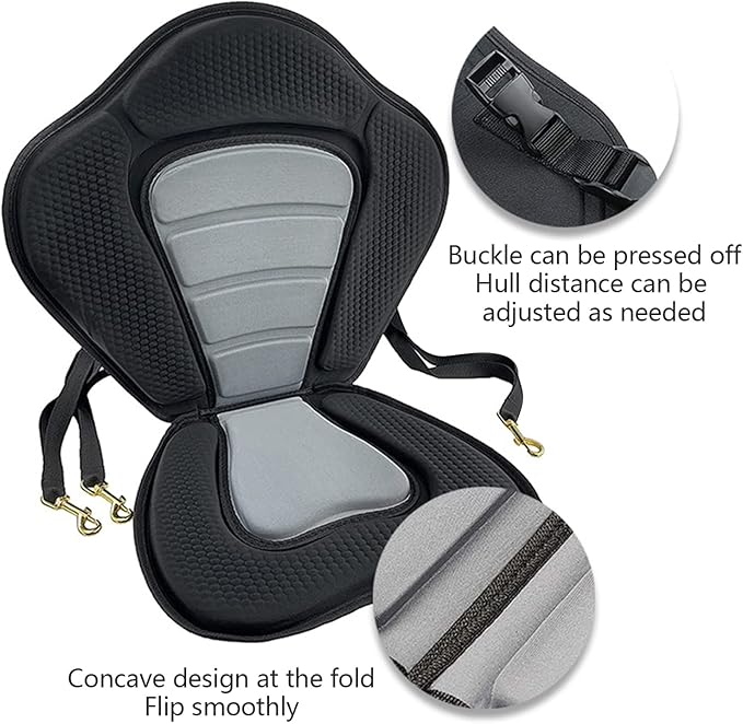 Kayak Seat Padded Inside Kayak for Seat with Back for Sit on, Inflatable Stand Up Paddle Board, Fishing Boat Detachable for