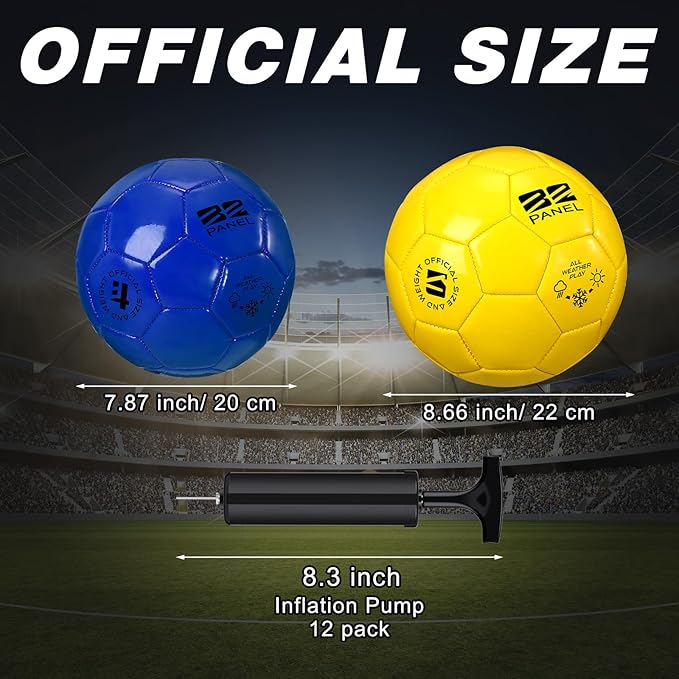 24 Pack Operation Christmas Deflated Soccer Balls with Pump Bulk Items, Machine Stitched Soccer Ball for Outdoor Indoor Training Sports, Birthday Gift Party Supplies