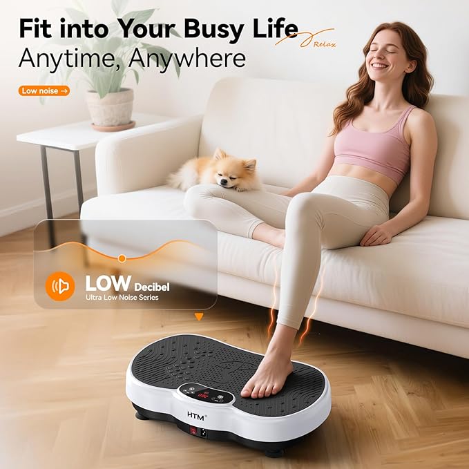 Vibration Plate Exercise Machine - 300 lbs Weight Capacity, 120 Speed Levels, 9 Workout Modes for Home Fitness, Muscle Toning & Weight Loss