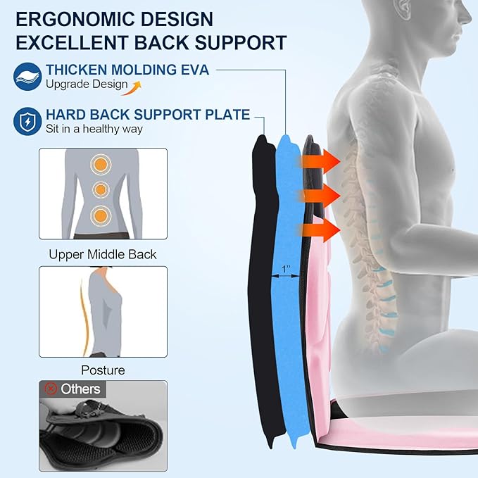 Thickened Kayak Seat with Back Support, Sit On Top Cushioned Canoe Backrest Molded Foam Seat for SUP Paddle Board Fishing Boat Long Trip