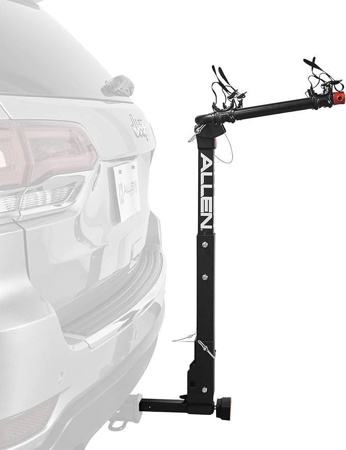 Allen Sports Deluxe Locking Quick Release 2-Bike Carrier for 2 Inch & 1 4 in. Hitch, Model 522QR , Black