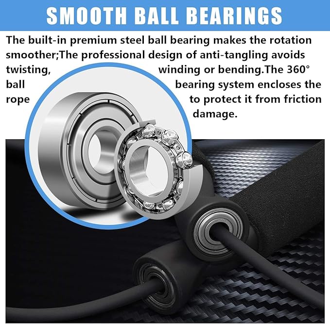 Speed Jump Rope Skipping - Blazing Fast Jumping Ropes - Endurance Workout for Boxing, MMA, Workout Equipment Martial Arts or Just Staying Fit Adjustable for Men, Women and Children