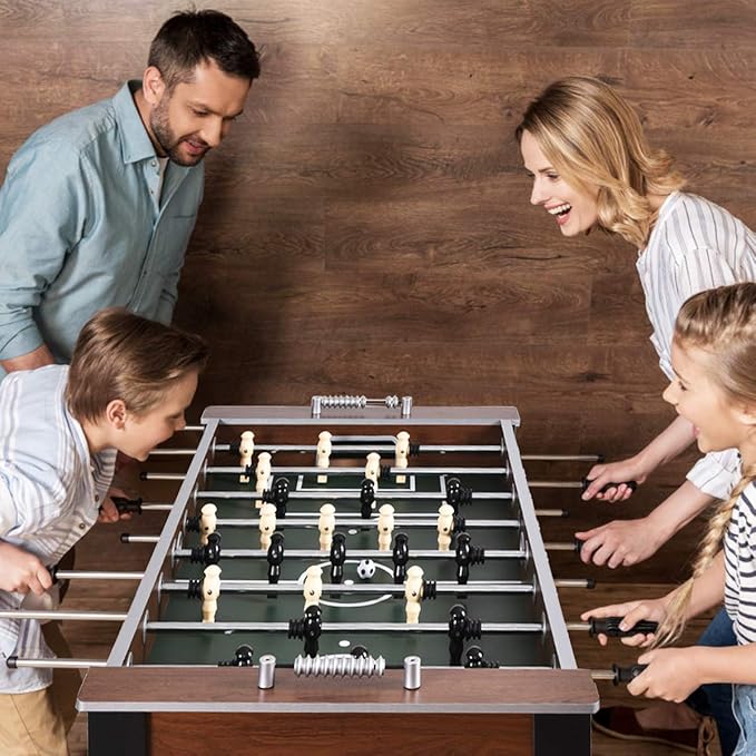 Goplus 54" Foosball Table for Adults, Full Sized Game Tables with 2 Balls, Wood Arcade Soccer Table Game for Kids Indoor Game Room Family Night