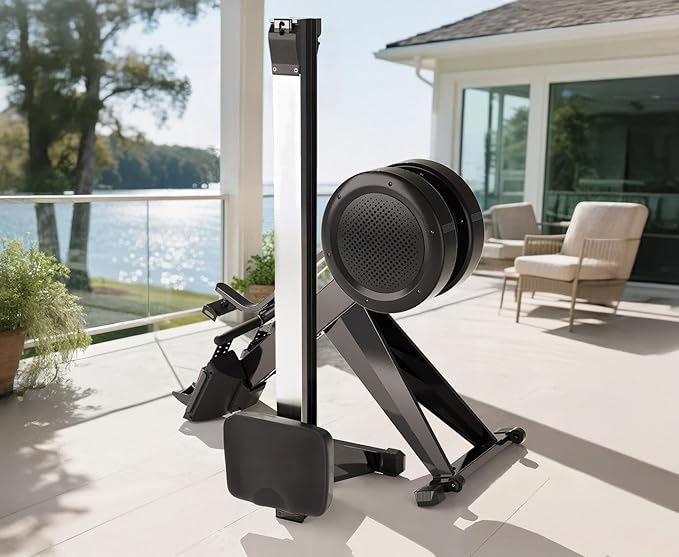 YOSUDA Air Magnetic Rowing Machine for Home, Dual Air & Magnetic Resistance with 8-Level, Smart APP, Rotatable Device Holder, Ergonomic Seat, and Easy Storage