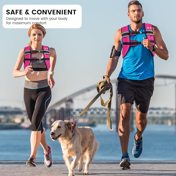 Weighted Vest Woman, 6 LB Womens Weight Vest for Walking, Strength Training Weight Vests for Men, Reflective Stripe Fitness Vest for Workout Running Jogging