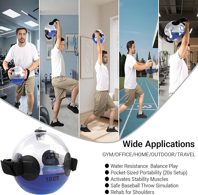 Heavy Duty Adjustable Aqua Bag - Durable Water Filled Training Aqua Bags for Strength Core & Full Body Workouts - Portable Fitness Equipment - Home Gym Outdoor Water Weights Sandbag Alternative