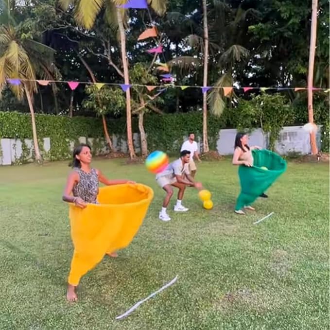 Granny Pants Yard Game Set-Granny Pants Party Rush! Granny Pants Outdoor Game with Bouncy Balls Air Pumps,The Ultimate Backyard Party Games! Team Relay Family Reunion Field Games Set