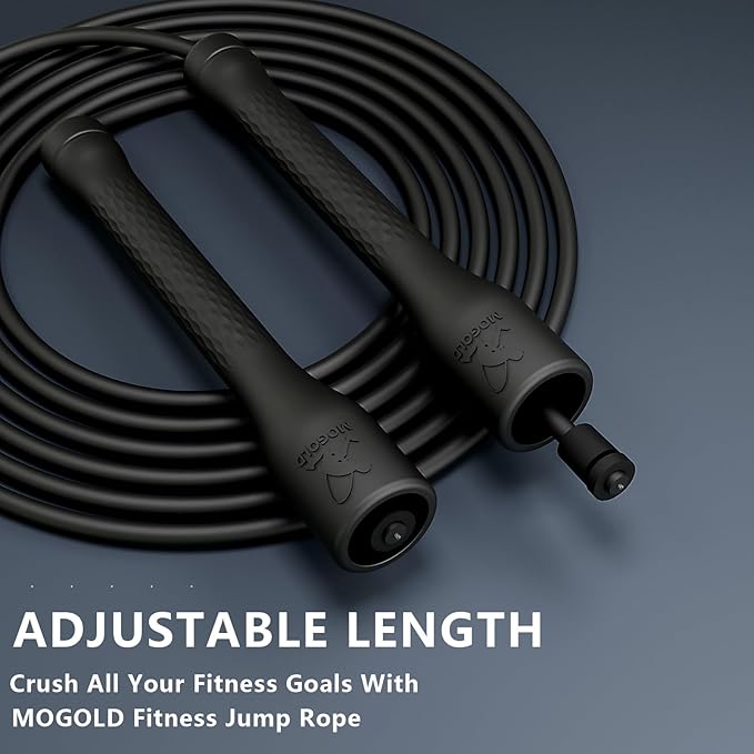 Workout Jump Rope,5mm PVC Jump Rope,Adjustable Length with Shatterproof Handles, Ideal for Beginners & Advanced Athletes, Fitness, Cardio & Boxing