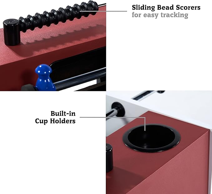 Hall of Games Foosball Tables Multiple Styles, Soccer with Durable & Stylish Designs with Tabletop Sports Soccer Balls, Perfect for Family Game Rooms