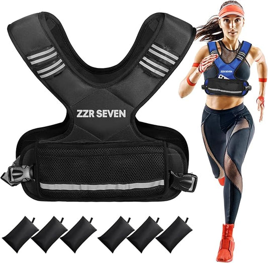 Weighted Vest for Women and Men, 4-10lbs/11-20lbs Adjustable Weighted Vest with 6 Iron Sand Weights, Running Vest for Strength Training, Workout, Running, Fitness, Weight Loss