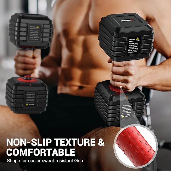 Adjustable Dumbbells 2 Pieces, 1 Second Weight Dumbbells 5 in 1 Free Adjustable with Non-slip Textured Handle for Home Gym for Men and Women