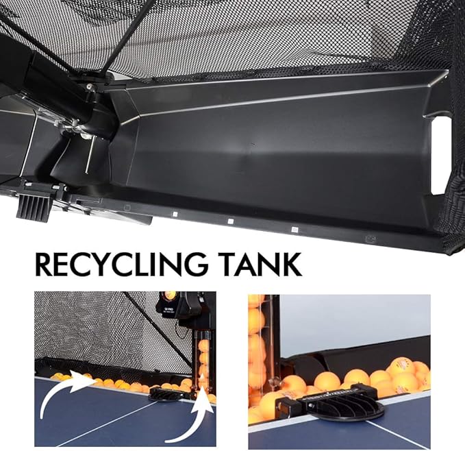 ZXMT Table Tennis Robot Machine Tabletop Ping Pong Robot Trainer with Catch Net and Remote Control for Training(Upgrade Q8)