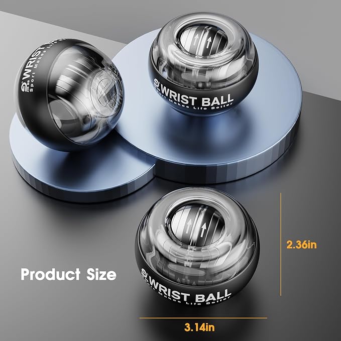 Wrist Trainer Ball Auto-Start Gyroscopic Forearm Exerciser Gyro Ball for Strengthen Arms, Fingers, Bones and Muscles