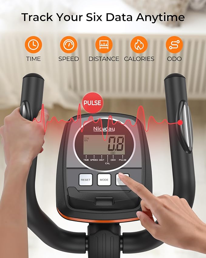 Niceday Elliptical Machine, Elliptical Exercise Machine for Home with Hyper-Quiet Magnetic Driving System, Elliptical Trainer with 15.5IN-20IN Stride, 16 Resistance Levels, 500LBS Loading Capacity