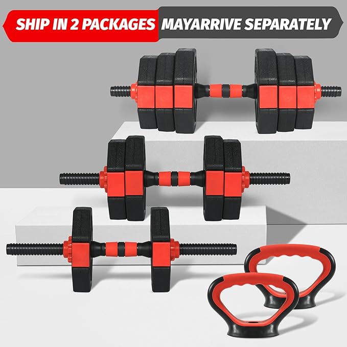 3-In-1 Octagonal Adjustable Dumbbell Set, 44/88LBSFree Weights Dumbbells with Anti-Slip Handle for Men & Women, Versatile Dumbbells Set of 2 with Connector, Perfect for Home Gym