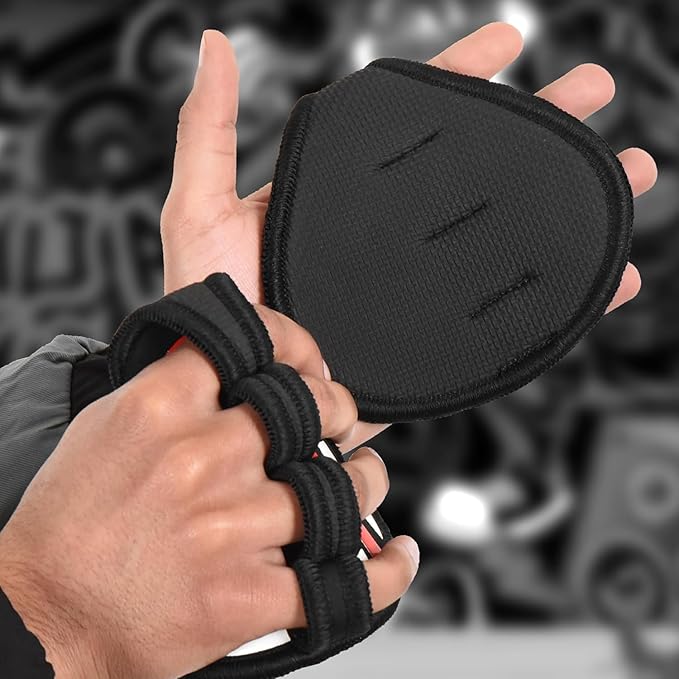 QTF Gym Grips Pads - Neoprene Gloves Gym Palm Protector Weight Lifting Grips Replacement of Workout Gloves Men and Women - Lifting Grip Pads for Weightlifting, Calisthenics & Pull Ups.