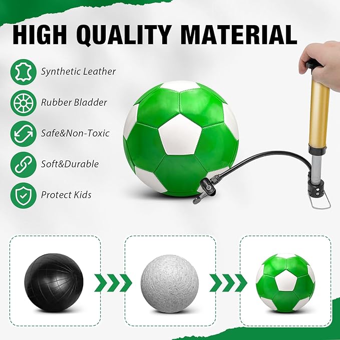 6 Pack Operation Deflated Christmas Soccer Ball with Pump for Child,Items Bulk Deals Soccer Balls,Classic Soccer Balls with Mesh Sport Bag Pump Needle for Shoebox Gift Fillers Charity Donations