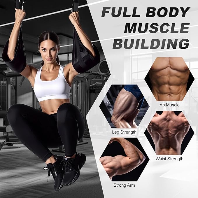 Ab Straps for Pull Up Bar: Hanging Ab Abdominal Sling Straps for Pull up Arm Workout Support for Knee and Leg Raises Training Gym & Home