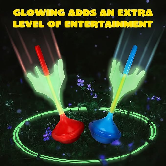JOYIN Lawn Darts Game Set for Kids and Adults - Glow in The Dark Outdoor Lawn Games for Adults and Family, Soft Tip Darts Set for Kids Camping, Outside Yard