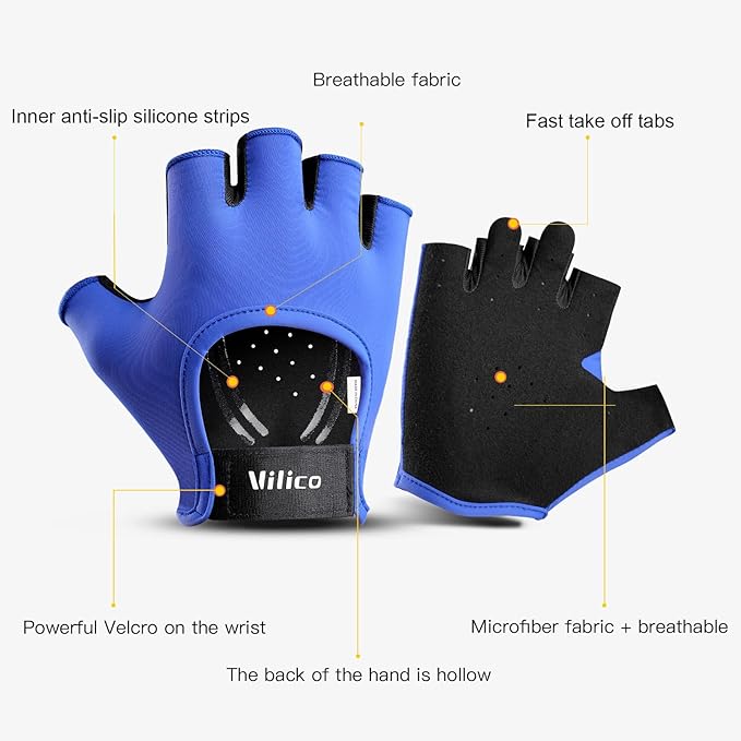 Light Workout Gloves for Women Men, Breathable Adjustable Strap Gym Gloves for Working Out, Microfiber Anti-Slip Weightlifting Gym Accessories