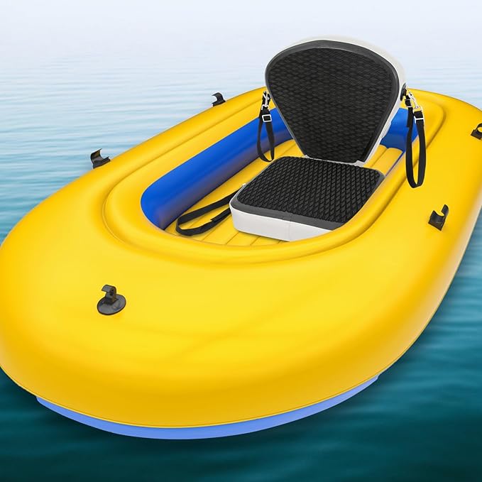 LYNICESHOP Kayak Seats Portable Thicken Seat Cushion for Kayak Padded Kayak Seat w/Back Support Adjustable Strap, for Kayak, Canoe, and Boat (Black)