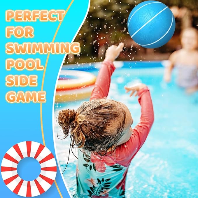 6 Inch PVC Mini Basketball for Indoor Hoops, 6" Rubber Small Toddler Basketball for Over Door Hoop, Little Pool Basketballs for Kids, Outdoor Sand Beach Toy Ball Stocking Stuffer(4 PCS with Air Pump)