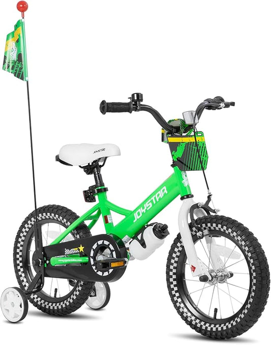 JOYSTAR Little Daisy Kids Bike for Girls Boys Ages 2-7 Years, 12 14 16 Inch Girls Bikes with Doll Bike Seat & Streamers, Boys Bike with Flag & Number Plate, Multiple Colors