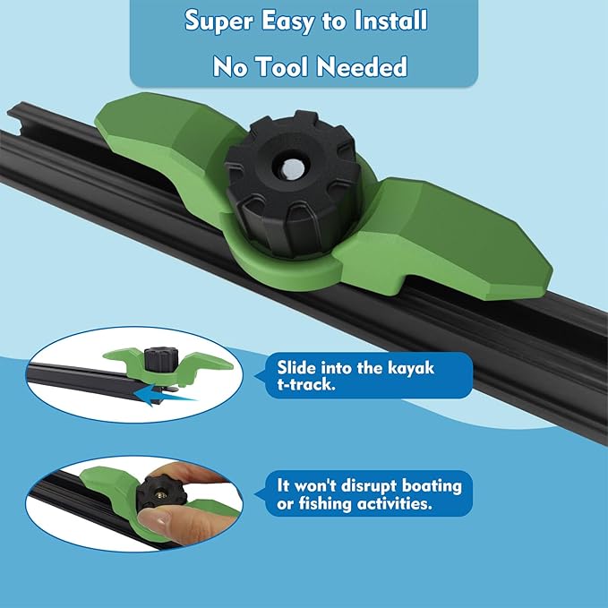 1007 Kayak Anchor Cleat Compatible with Kayak Track Light/Medium Duty Polymer Kayak Mount Track Kayak Low Profile Track Mount