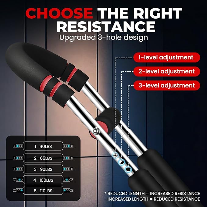 Twister Arm Trainer, Chest Workout Equipment for Men & Women Portable Spring Resistance Chest Exerciser Forearm Strengthener Bar Detachable for Home Fitness Equipment for Enhancing Upper Body Muscle