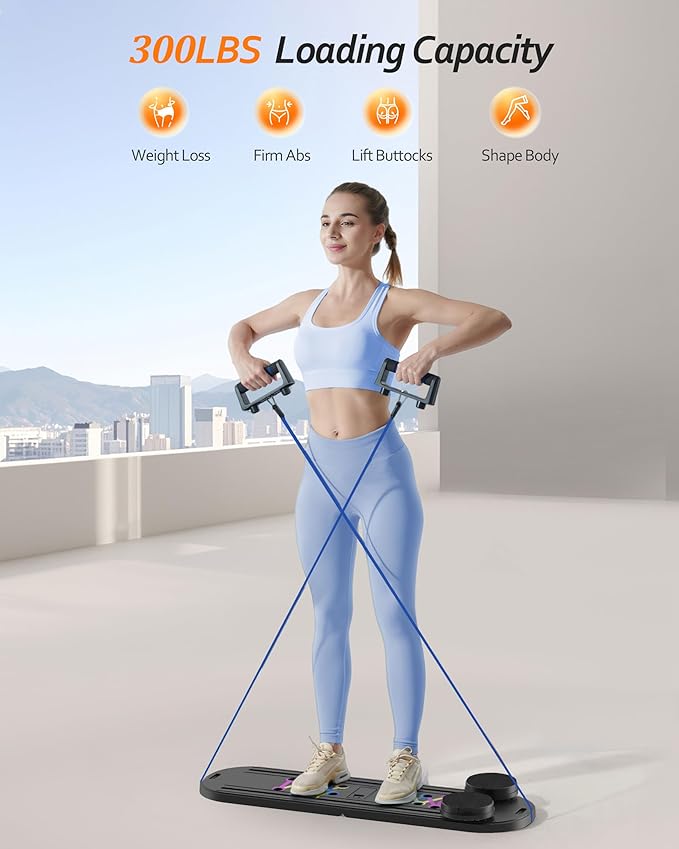 Pilates Board Pilates Reformer Set, Multifunctional Pilates Board for Home Workout, 15-in-1 Flo Pilates Portable Reformer 2025 for Full-Body Exercise