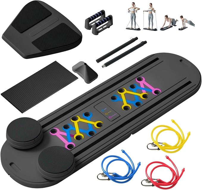Pilates Reformer Board - Home Gym Workout Set for Core & Full Body Training, Pilates Exercise Equipment, Ab Machone, Compact Fitness Gear for Strength, Toning & Weight Loss