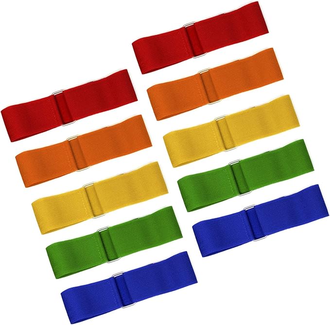 10 PCS 3 Legged Race Bands Three Legged Race Durable Firm Elastic Tie Rope Colorful 3 Leg Race Band for Kids Adult Outdoor Fun