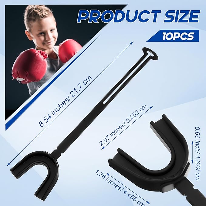 Dunzy 10 Pcs Strapped Mouth Guard Sports Mouthguard with Strap No Boiling Mouthguard Adult Youth Football Mouthpiece Mouth Protector for Boxing Basketball Lacrosse