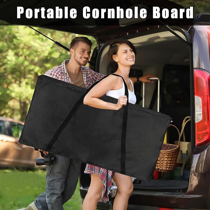 Cornhole Board Set with Carrying Bags & 8 Bean Bags Corn Hole Boards Bean Toss Game for Adults Family Outdoor Lawn Outside Backyard Games