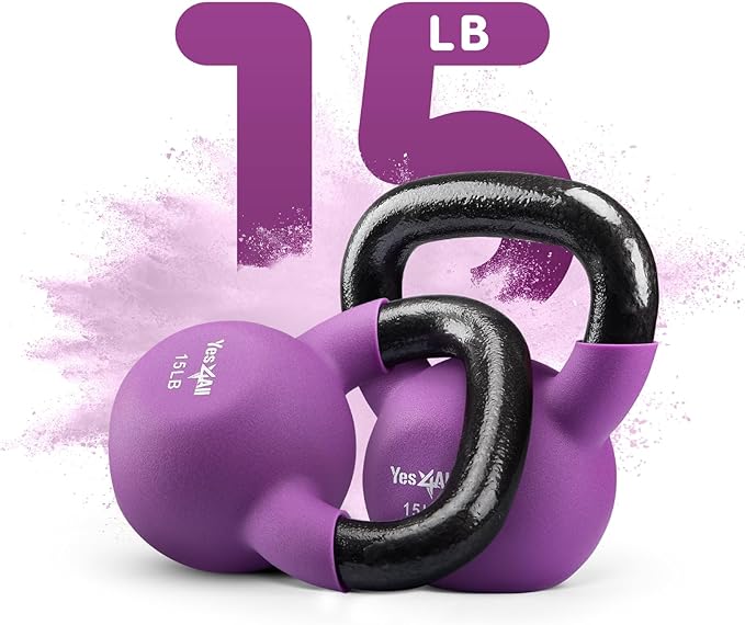 Yes4All Kettlebells 5lbs-65lbs & Kettlebell Sets Adjustable Weights, Kettlebell for Weight Training, Home Workout Equipment with Secure Grip for High Rep, Exercise Equipment
