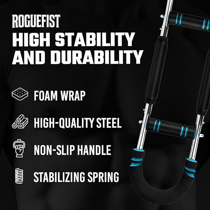 Arm Twister Trainer, Adjustable 3 Resistance Levels (60–100 lbs) with 1 Pair of Silicone Gym Grips Pads, Home Gym Fitness Equipment Chest, Arms, Shoulders & Forearms Portable Exerciser