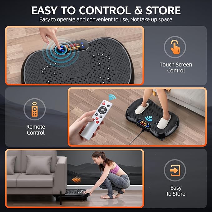 Vibration Plate Exercise Machine, Lymphatic Drainage Machine for Weight Loss, Full Body Workout Vibrate Fitness Platform, Helps Toning Shaping Wellness Home Gyms Workout - Max User Weight 330lbs