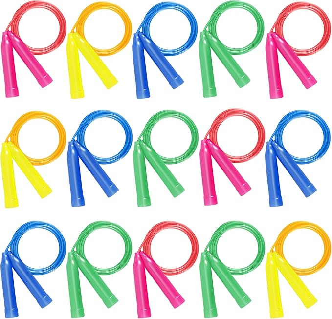 Kids Jump Rope,7.2 ft Colorful Outdoor Jump Ropes,Plastic Jumping Ropes,Adjustable Skipping Rope for Kids Party Favor Birthday Sports Reward Gift