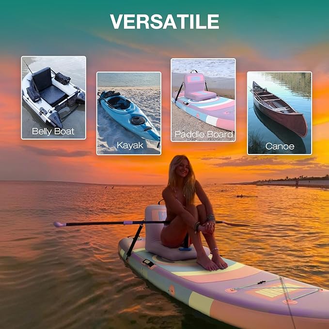 Niphean Inflatable Kayak Seat with Back Support, Sturdy Paddle Board Seat for Inflatable Boards, Canoe Seat, Boat Seat, SUP Seat, Supportive Kayak Seats with Back Support for Versatile Use