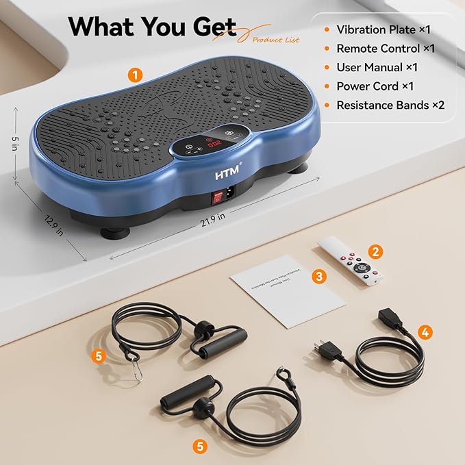Vibration Plate Exercise Machine - 300 lbs Weight Capacity, 120 Speed Levels, 9 Workout Modes for Home Fitness, Muscle Toning & Weight Loss
