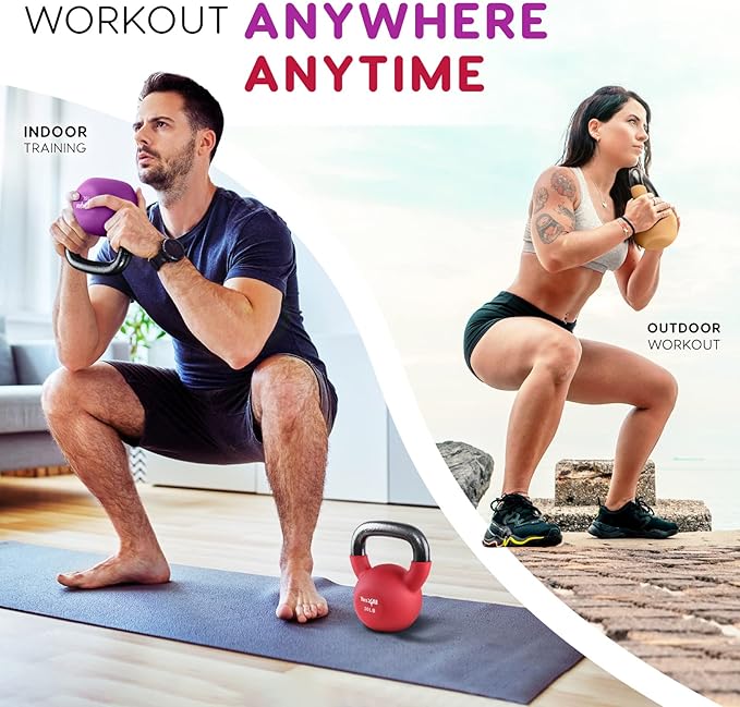 Yes4All Kettlebells 5lbs-65lbs & Kettlebell Sets Adjustable Weights, Kettlebell for Weight Training, Home Workout Equipment with Secure Grip for High Rep, Exercise Equipment