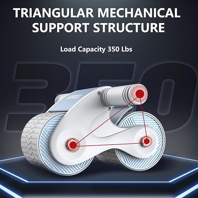 Ab Roller Wheel with Automatic Rebound for Home Gym Core Fitness, Sturdy Abdominal Exercise Equipment, Includes Knee Pad, Perfect for Ab Workouts and Strength Training