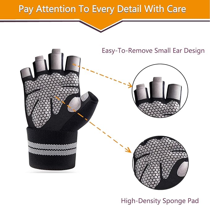 Workout Gloves for Men and Women, Breathable Exercise Gloves for Weight Lifting, Cycling, Gym, Training, Fitness