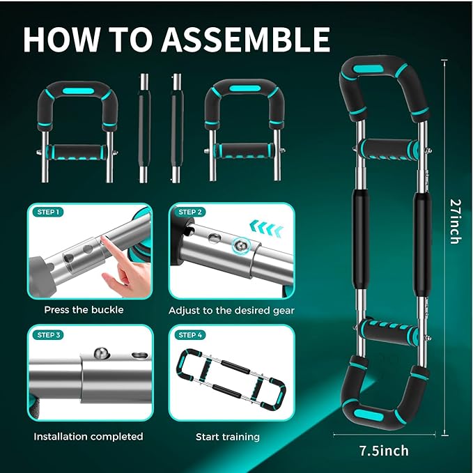 Twister Arm Trainer,Adjustable 66-110lbs Chest Workout Equipment for Men & Women,Ergonomic Home Gym Strength Trainer with Anti-Slip Handles & Carry Bag