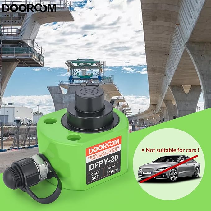 20T 1.2"/30mm Stroke Portable Hydraulic Cylinder Portable Low Profile Jack Sets Multi-Acting Porta Power Ram Jack Kits Lifting Cylinder with CP-180 Hydraulic Hand Pump