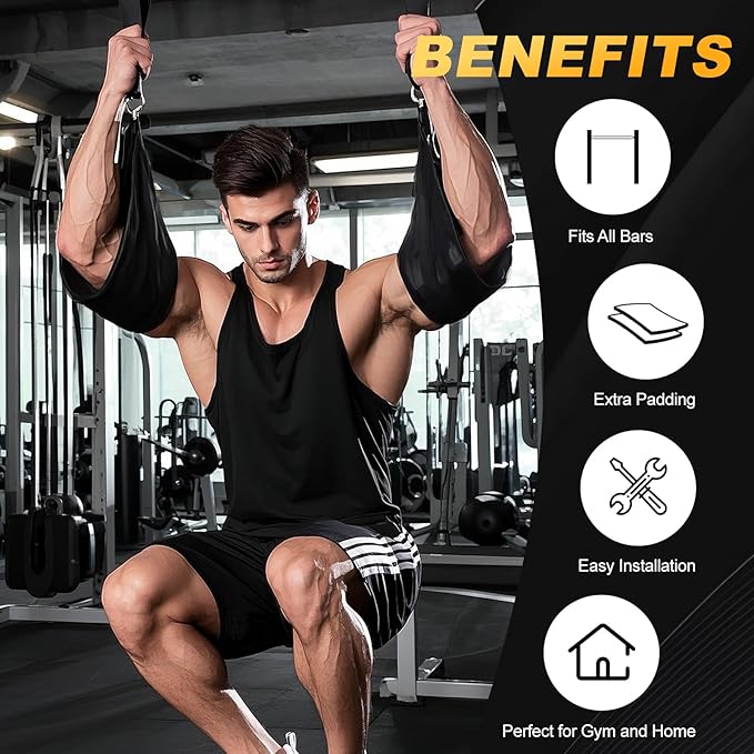 Ab Straps for Pull Up Bar: Hanging Ab Abdominal Sling Straps for Pull up Arm Workout Support for Knee and Leg Raises Training Gym & Home