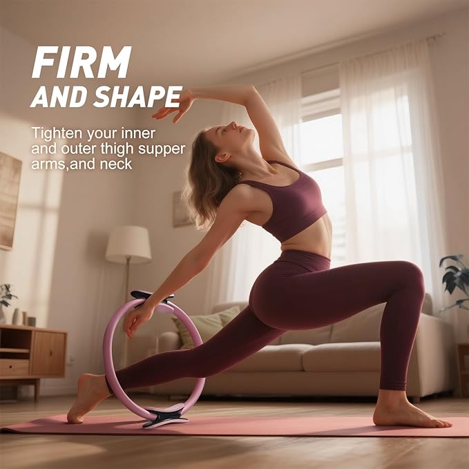Women's Home Pilates Set: Pilates Ring and Ball Combo with 4 Silicone Resistance Bands, 2 Pairs of Yoga Socks - Compact Shaping Fitness Essentials Starter Kit Accessories Set