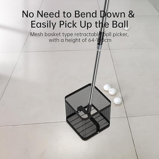 PONGBOT Table Tennis Ball Picker Retractable Ping Pong Ball Collector-Can Store 150+ Balls