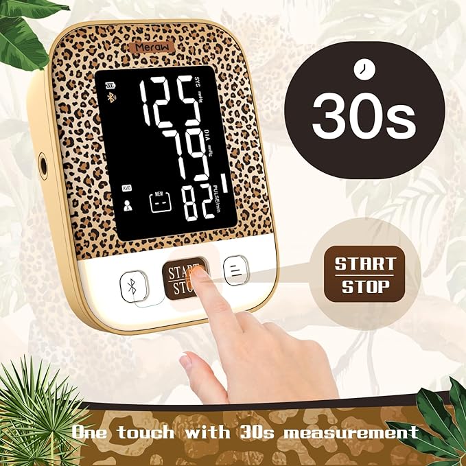 Blood Pressure Monitor Home Use, Blood Pressure Cuff Digital Arm, Blood Pressure Monitor Automatic Cuff 8.7-16.5" Bluetooth App Tracking Irregular Heartbeat Monitoring Brown